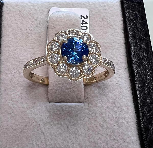 blue stone ring at morande jewelers
