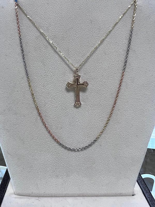 cross pendant chain set at morande jewelers
